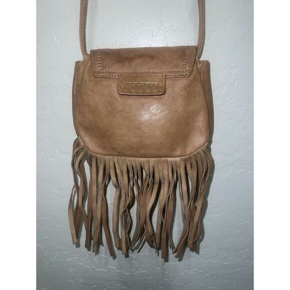 Juicy Couture Brown Goat Leather Fringe Crossbody Purse - Picture 10 of 13